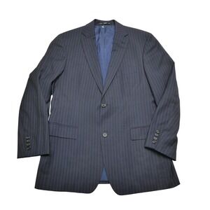 Hugo Boss Blazer Mens 40R Navy‎ Blue Pinstripe Wool Suit Jacket Two Button